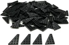 Lego 100 New Black Wedge Plates 6 x 4 Stud Left Parts