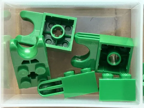 LEGO Parts - Green Technic, Brick 2 x 2 Ball Socket Axle Hole - No 67696 - QTY 5