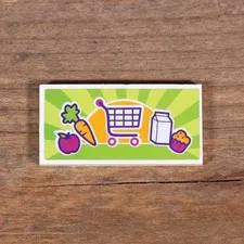 LEGO Friends White Tile 2x4 Shopping Cart Market Sticker Pattern 87079pb0322