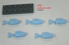 LEGO NEW Bright Light Blue Fish (5x) 6195347 Brick 64648