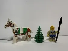 Lego Western Indian/Native American minfig with White Painted horse 6748 6766