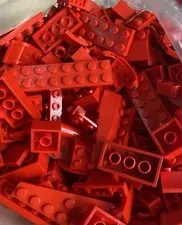 Red Lego Mixed Lot Bricks 1 Lb. 14 Oz. Sorted