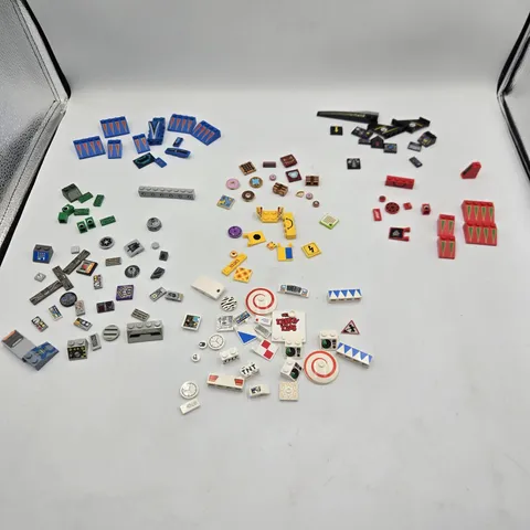LEGO LOT 130 PARTS Decorated Decal Sticker Printed BRICKS TILES RANDOM 