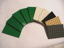 LEGO 3036   6x8   Baseplate       ---    10 Pieces