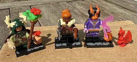 Lot 3 LEGO Dungeons & Dragons Minifigs 71047 Halfling Druid Sorcerer Barbarian