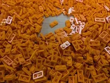 Lego 100 New Orange Plates 1 x 2 Studs Pieces 3023