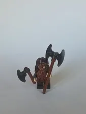 Lego Lord of the Rings Gimli Minifigure with Main Battle Axe & throwing axe 