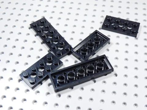 LEGO Lot of 5 Black Technic Plates 2x4 2x6 BF