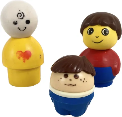 Lot Of 3 Lego Duplo Little Tikes Fisher Price People Figure Red Shirt Retired