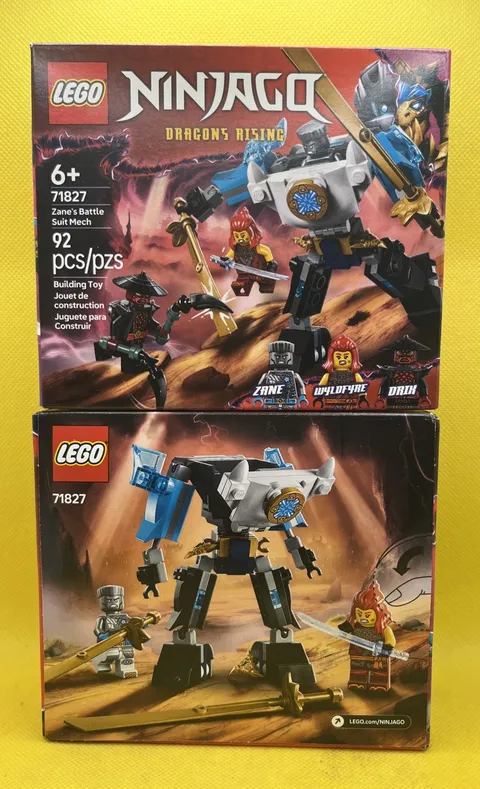 2 LEGO NINJAGO Dragons Rising 71827 Zane's Battle Suit Mech Sets 92 pcs Each