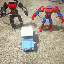 LEGO Spider-Man Minifigure Bulk Lot w/ Small Light Blue & White Car Vehicle
