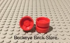 LEGO Pair Red Wheel 18mm x 14mm Part 30285 4406 4611