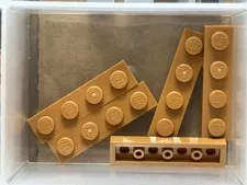 LEGO Parts - Medium Nougat Plate 1 x 4 - No 3710 - QTY 5