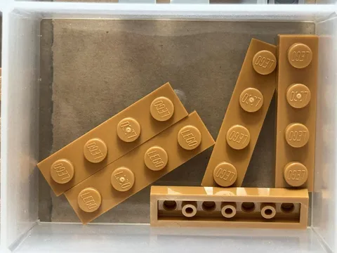 LEGO Parts - Medium Nougat Plate 1 x 4 - No 3710 - QTY 5