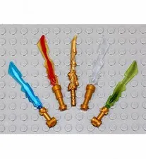 NEW Lego Ninjago Minifig 4 ELEMENTAL BLADES & DRAGON SWORD - Ninja Weapons 70505