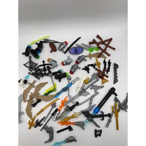 LEGO Weapons Accessories Multicolor Ninjago Blasters Swords Bows Lot 75+