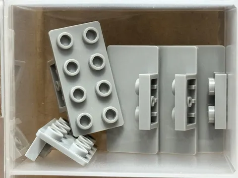 LEGO Parts - Light Bluish Gray Bracket 1 x 2 - 2 x 4 Inverted - No 7452 - QTY 5