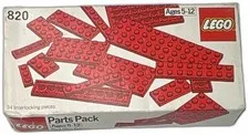 Vintage 1980 LEGO 820 Parts Pack Red Slim Bricks 34 Pieces Sealed Box