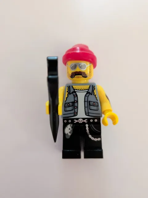 LEGO minifigure Motorcycle Mechanic col10-16 col160 CMF Series 10 tattoo wrench