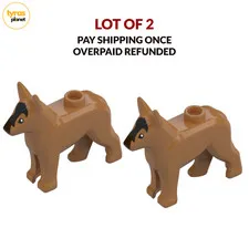 2X Lego Dog City Shepherd Dog Medium Nougat Brown 4441 4614195 92586pb01