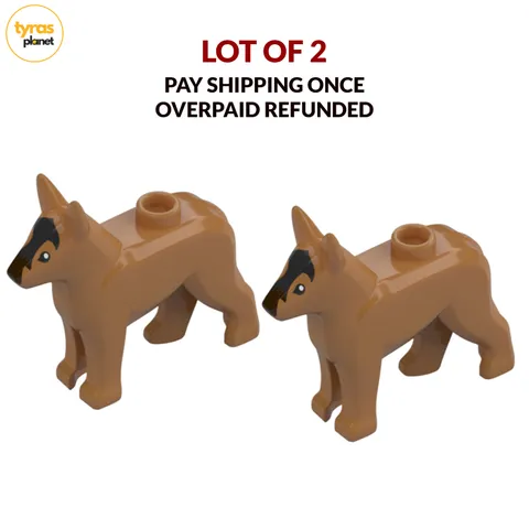 2X Lego Dog City Shepherd Dog Medium Nougat Brown 4441 4614195 92586pb01