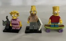 LEGO Bart & Lisa Cat Snowball Mini Figure Simpson Skateboard Grandpa Lot 3