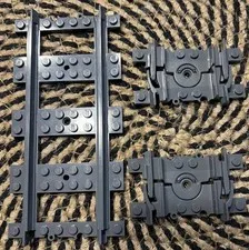 lego 64022 grey train tack 2 flexible segments 53401 railway track