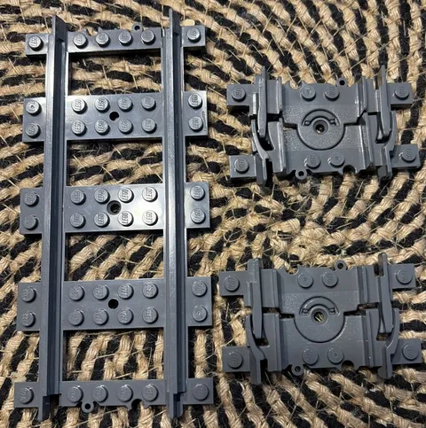 lego 64022 grey train tack 2 flexible segments 53401 railway track