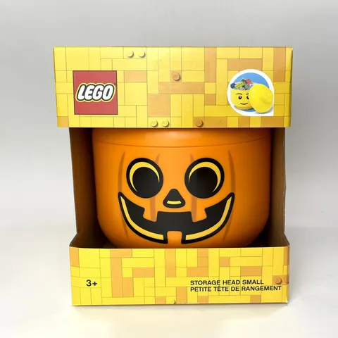 LEGO Pumpkin Head Storage Container Small Kids Halloween JOL Paul NEW