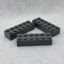 LEGO 2456 Dark Bluish Gray Brick 2 x 6 (x3)