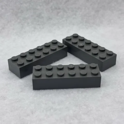 LEGO 2456 Dark Bluish Gray Brick 2 x 6 (x3)