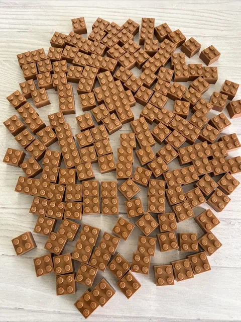 LEGO MEDIUM NOUGAT LOT 169 PCS 2X2 BRICK VARIETY BUILDING PIECES