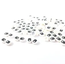 100 Pieces LEGO® White 1x1 Round Tile Black Eye for BRICKHEADZ Pupil Squinting