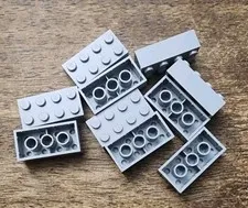 LEGO Light Bluish Gray Brick 2 X 4 QTY 10. Part No. 3001.