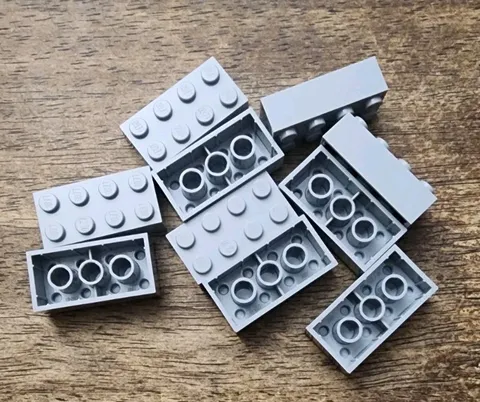 LEGO Light Bluish Gray Brick 2 X 4 QTY 10. Part No. 3001.