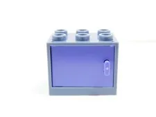 LEGO Sand Blue 2x3x2 Cabinet Container w/ Dark Purple Door Minifig S9