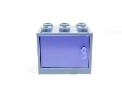 LEGO Sand Blue 2x3x2 Cabinet Container w/ Dark Purple Door Minifig S9