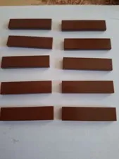 No 370 10x Lego Tile 1x4 2431 Brown