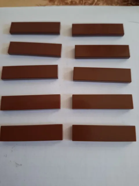 No 370 10x Lego Tile 1x4 2431 Brown
