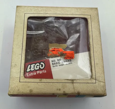 Vintage 1969 LEGO Samsonite Set 045-2 Assorted Parts Clear Bricks w Base