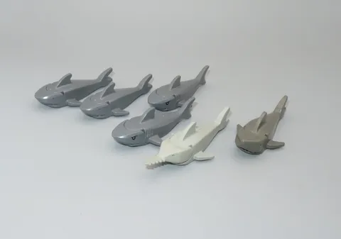 LEGO Lot 6  Sharks gray Sawfish minifigures SEA animal water