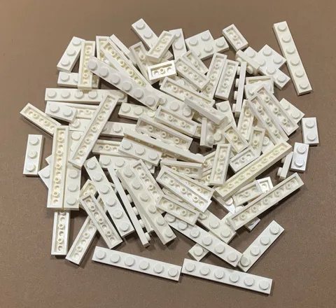 Lego White PLATES 1x'S ONLY 100pc Lot 1x6 1x5 1x4 1x3 1x2 Building Vehicles