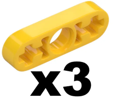 Lego TECHNIC Yellow Liftarm Thin 1 x 3 - Axle Holes Qty 3 Part 6632 T1