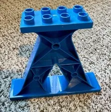 Lego Duplo 1 BLUE CARRIER COLUMN POST SUPPORT BRIDGE STAND PILLAR MAST TRAIN EUC