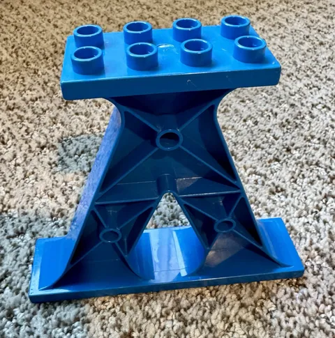 Lego Duplo 1 BLUE CARRIER COLUMN POST SUPPORT BRIDGE STAND PILLAR MAST TRAIN EUC
