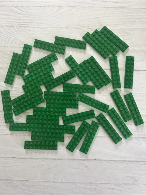 LEGO LOT GREEN 36 PCS 2X8 PLATE VARIETY BUILDING PIECES