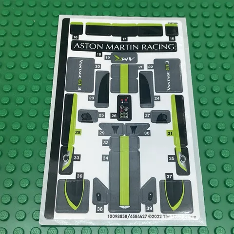 LEGO Sticker Sheet for Set 76910 Sheet#2 Aston Martin Vantage GT3 New Authentic