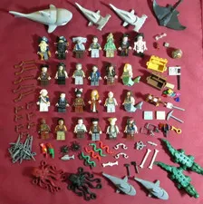 LEGO POTC Minifigures Lot .DAVY JONES,BARBOSA,JACK SPARROW,WILL TURNER,SHARKS