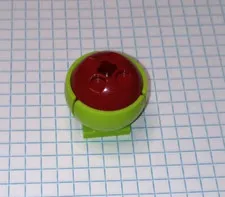 Lego Cylinder Hemisphere 3 by 3 Ball Turret and Socket Base Lime Green Dark Red