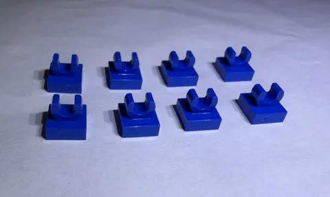 Lego Lot Of 8 Bright Blue Plate W/ Up Right Holder 1x1 New City Arm Upright
